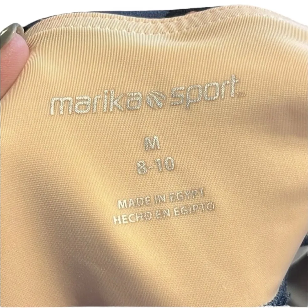 Marika Sport leopard print blue and pink leggings with black & white accents Size M - Image 4