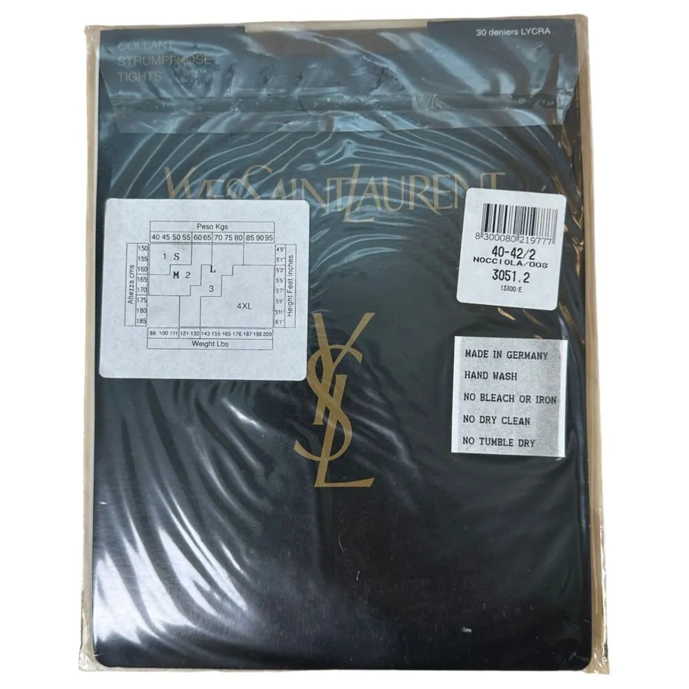 Yves Saint Laurent YSL Vintage Brown Transparent Collant Strumpfhose Tights 2 - Image 5