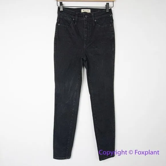 Madewell 10" High-Rise Skinny Jeans in black frost‎ wash, 26 - Image 3