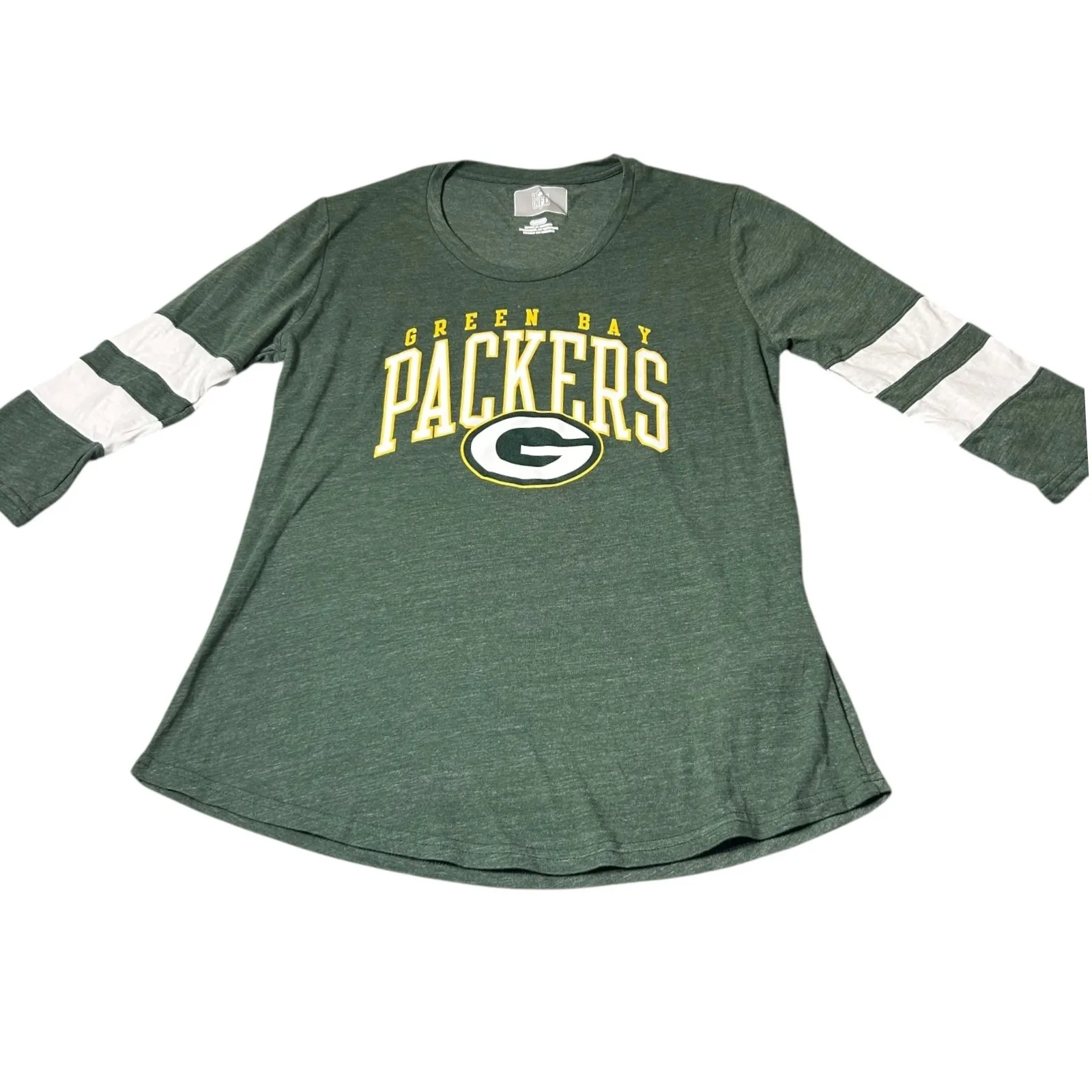 NEW Womens Green Bay Packers NFL Football Green 3/4 Sleeve‎ T-Shirt Top Small - Image 2