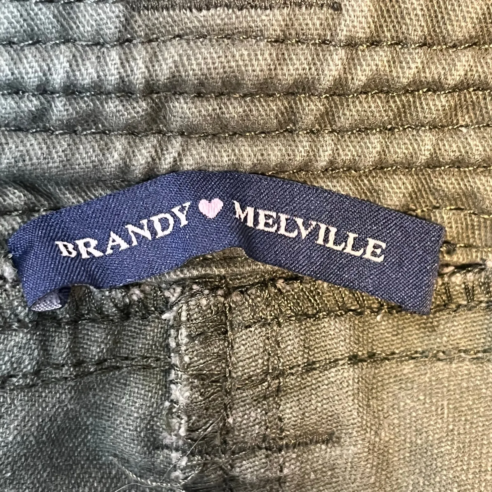 Brandy Melville Olive Retro Cargo Utility Gorpcore Front Pocket Pants Size 28‎ - Image 4