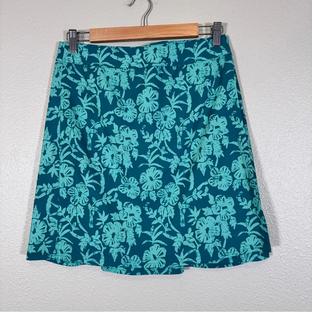 RipSkirt Green Floral Print Wrap Skirt Womens S Beachy Summer Vacation Tropical - Image 9