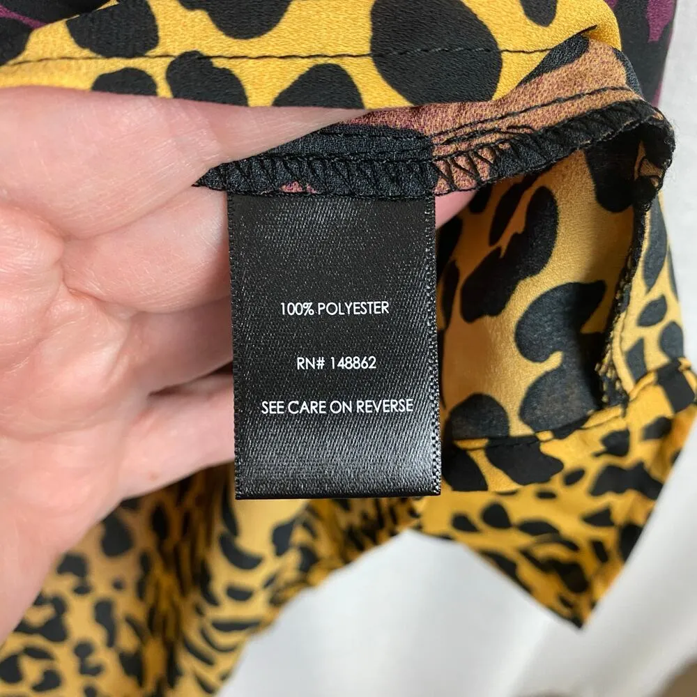 Torrid Leopard Ombre Georgette Bow Tie Blouse Sz.1 NWT - Image 11