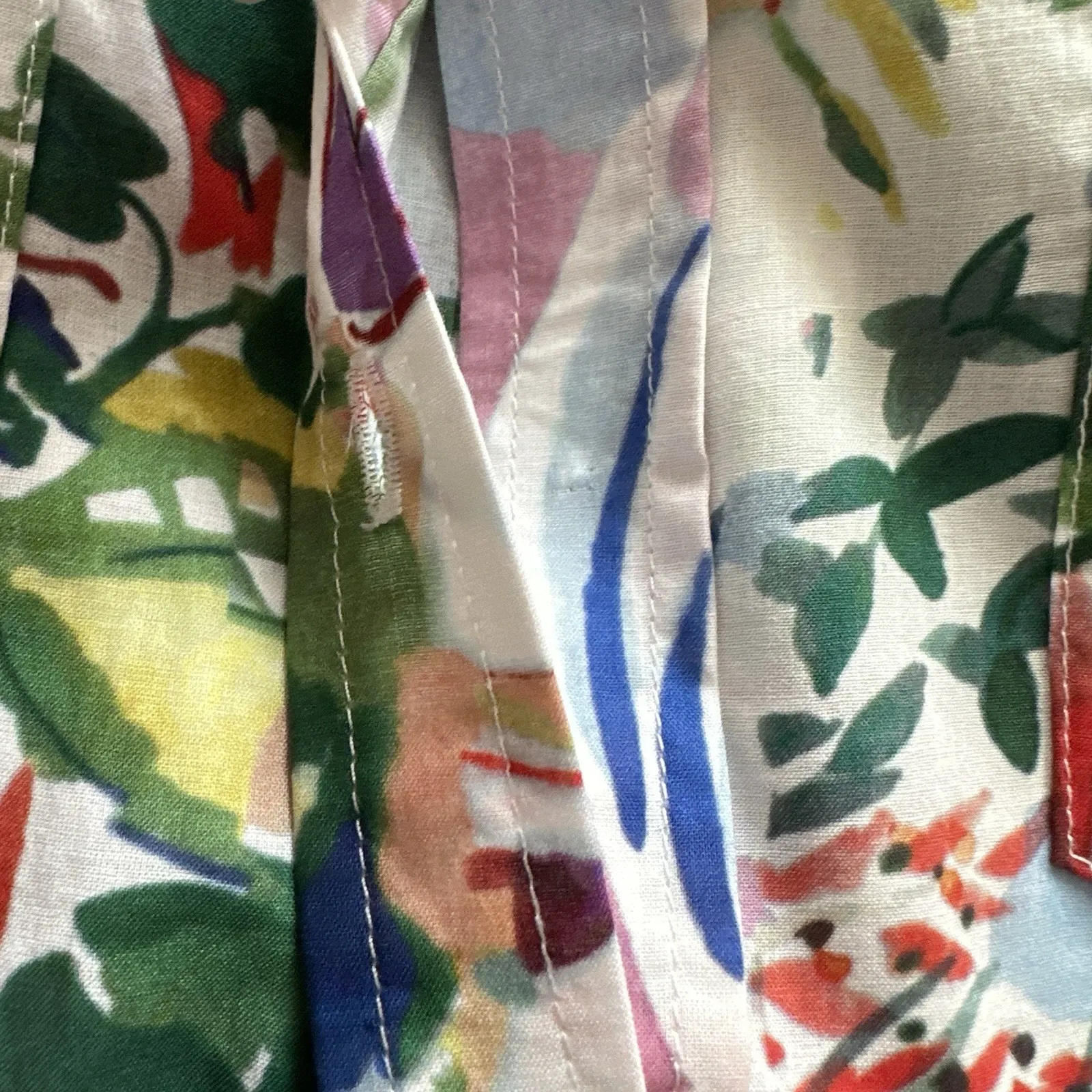 Soft Surroundings Womens XL Button Up Shirt Watercolor Abstract Floral Cotton - Image 11