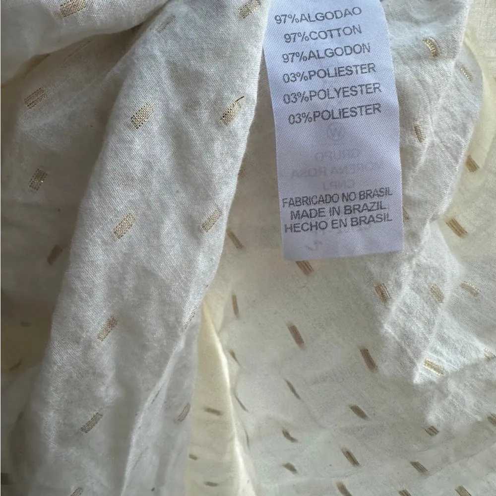 Morena Rosa Brazilian Sheer White Gold Tie Swim Beach Coverup S Cotton - Image 10