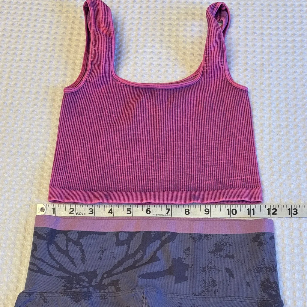 New SET! Free People Movement Purple Happiness Runs Crop Top & Leggings Set - Image 14