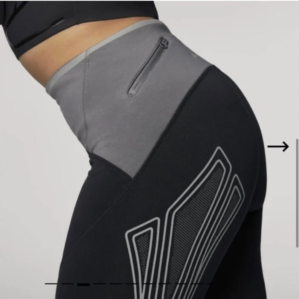 Adidas Stella McCartney TruePace TI Running Tights Leggings Black Gray NEW - Image 6