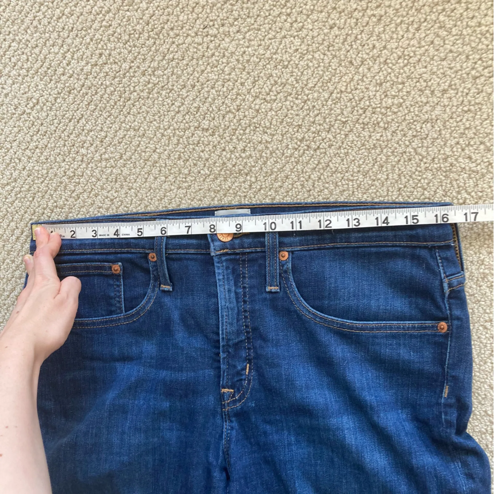 J. Crew Denim 8” Toothpick Skinny Jeans Size 30 Dark Wash Blue Cotton Stretch - Image 3