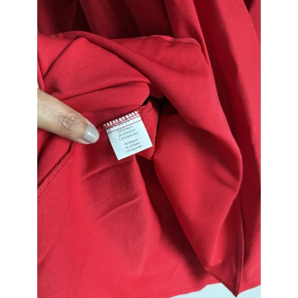 Grace Karin Red Off Shoulder Fit & Flare Pleated Dress Women’s XL Cocktail Party - Image 10