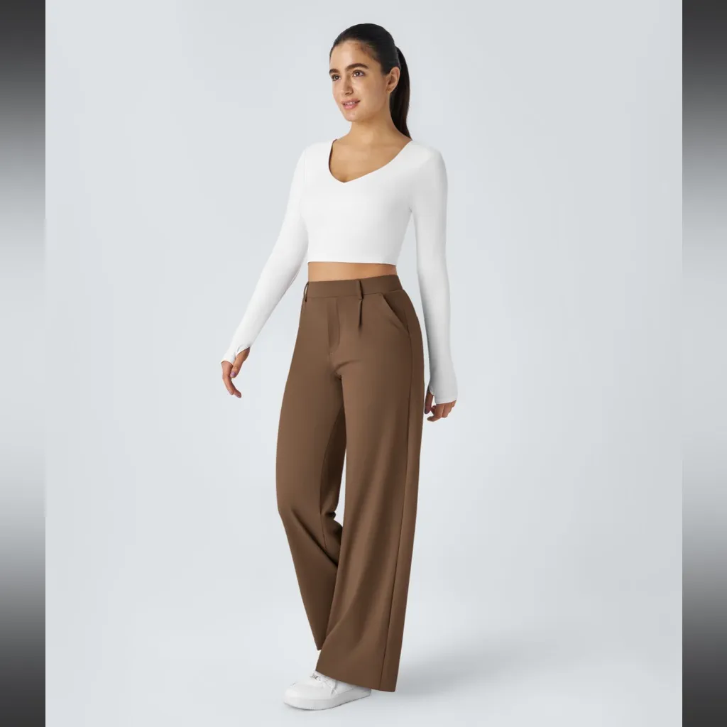 Halara Flex™ High Waisted Pocket Straight Leg Work Pants - Image 5