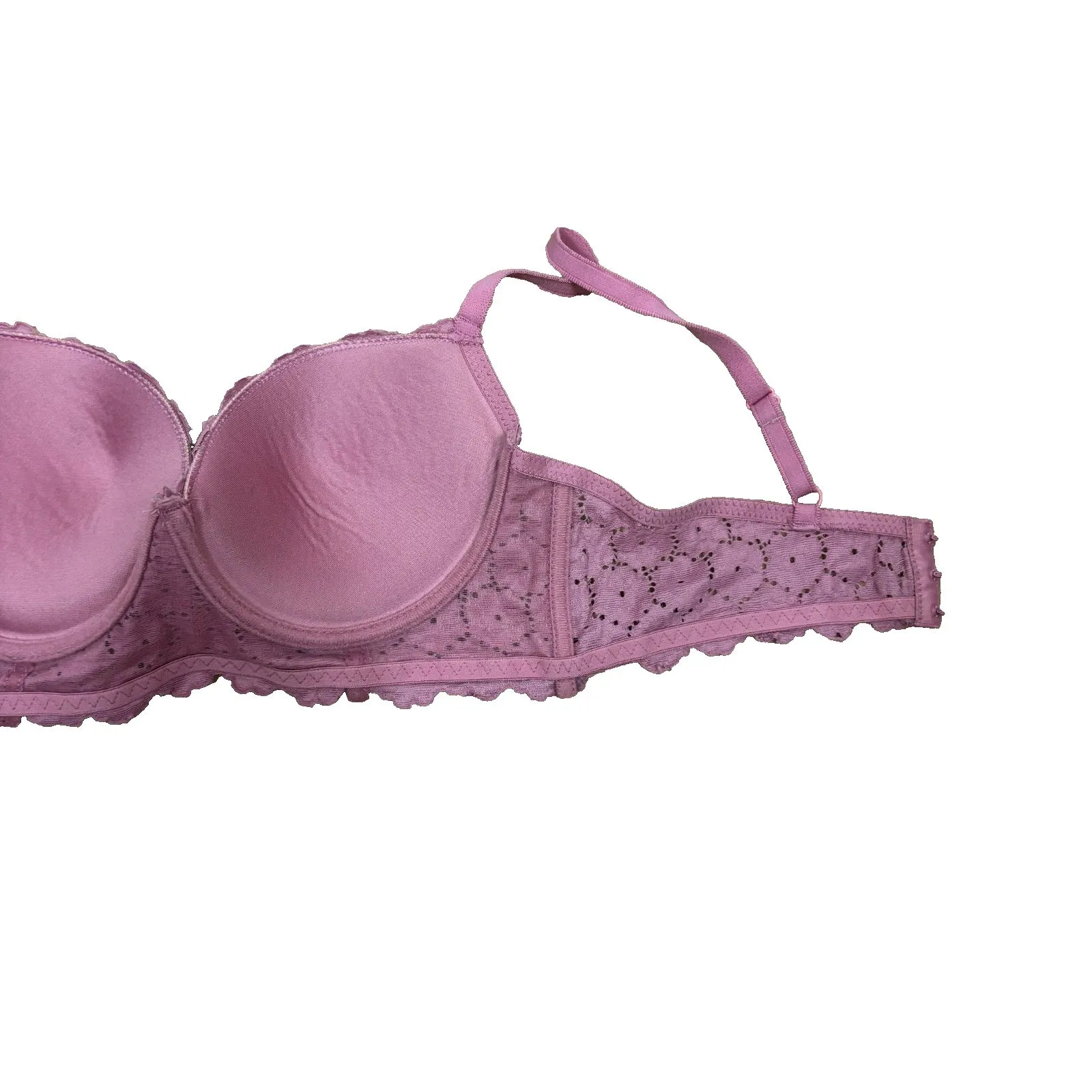 Laura Ashley Push-Up Underwire Bra 36C All Over Lace Dusty Rose - Image 4