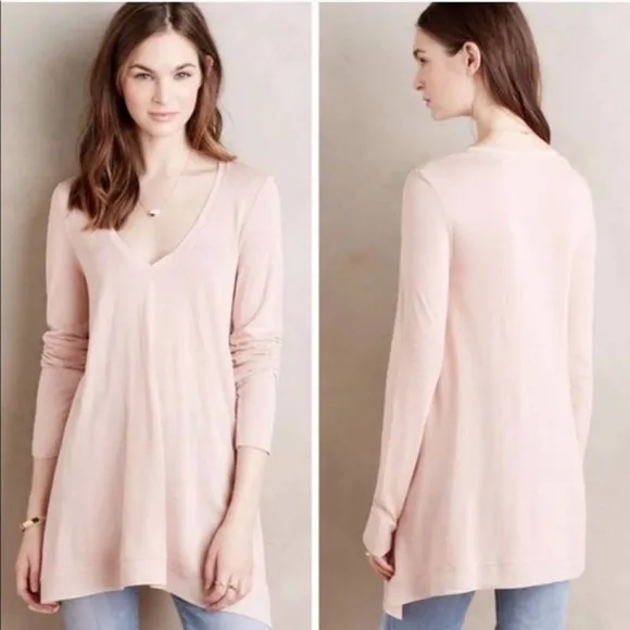 Anthropology’s Deletta Lokka blush v-neck sweater - Image 2