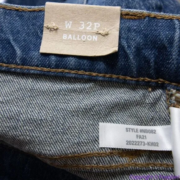 NEW Madewell Petite Balloon Jeans in Corson‎ Wash, 32P - Image 13