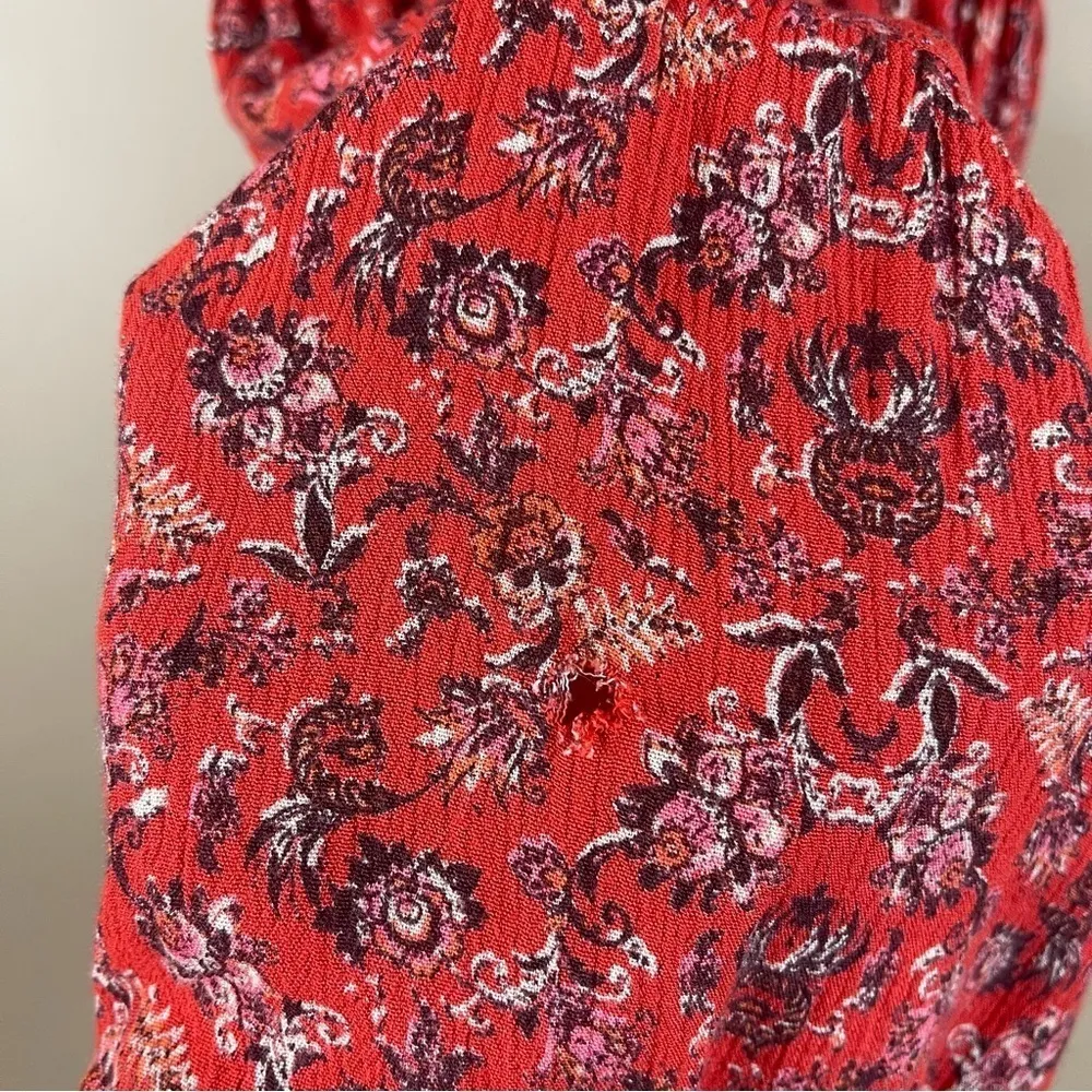 Angie Size Small Floral Boho Flutter Sleeve Flowy Sun Dress Cottagecore Hippie - Image 7