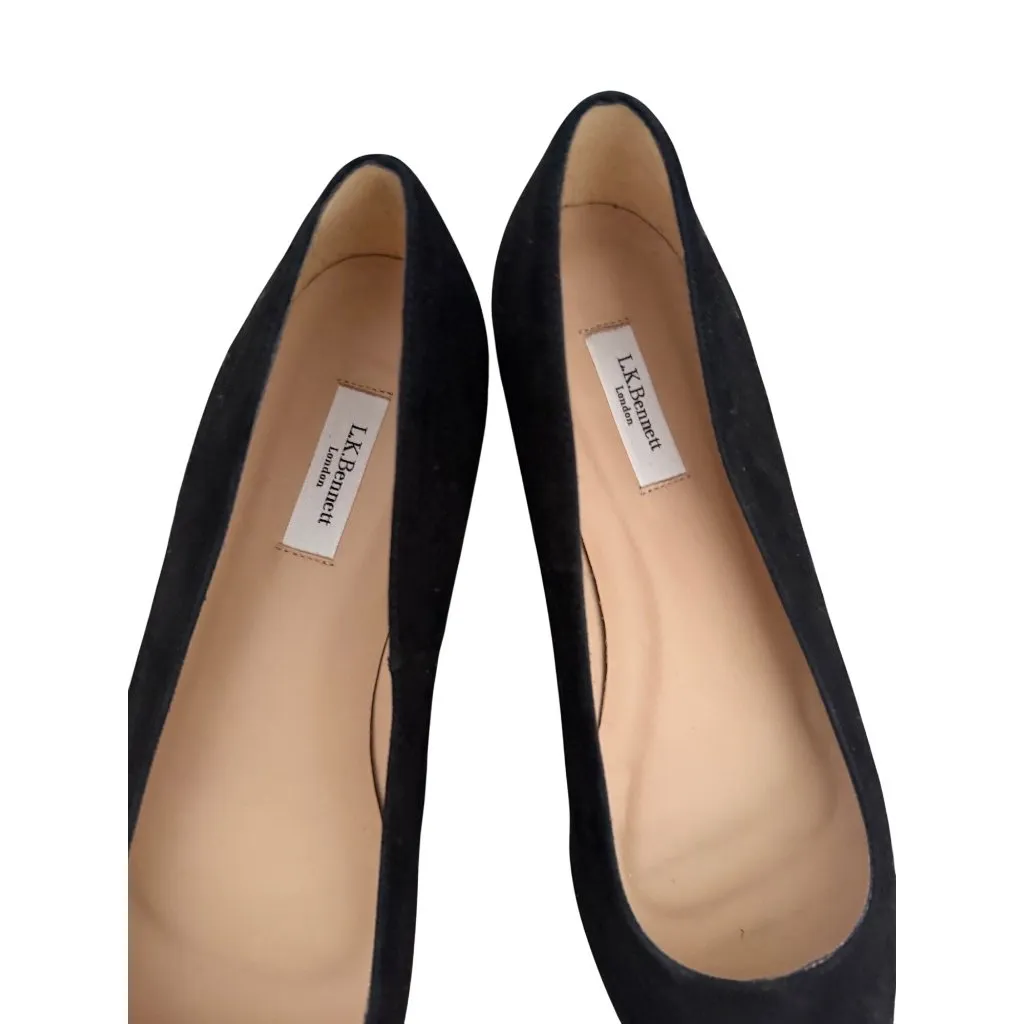 LK BENNETT Jacqueline Black Suede Pointed Flats Size 39 / 9 NEW NWOB - Image 8