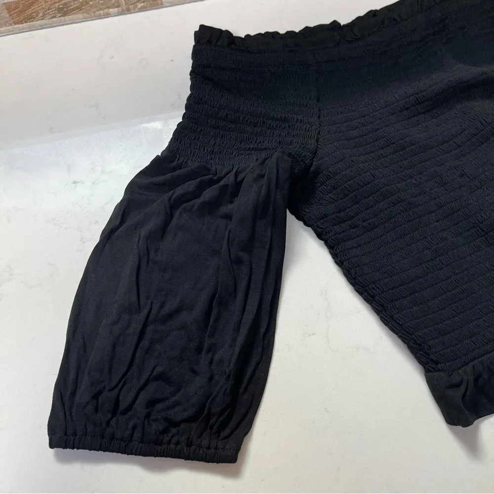 Loft Beach Black Off The Shoulder Short Sleeve Top Size L NWT - Image 6