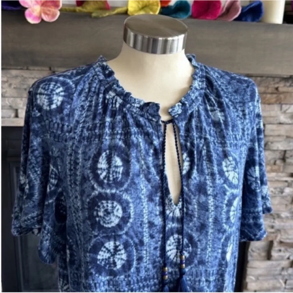 Lauren Ralph Lauren Indigo Geometric Blouse - Image 3