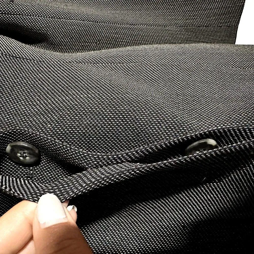 Max Mara Virgin Wool Blazer Suit Jacket Notched Collar Button Dark Gray 6 - Image 2