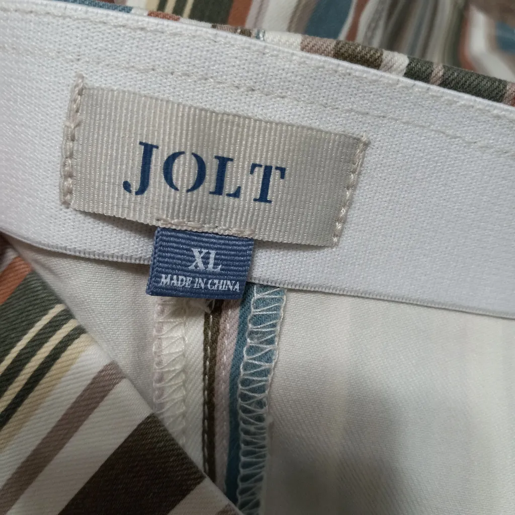 Jolt XL Y2K Striped Stretch Denim Pull-On Mini Skirt - Image 10