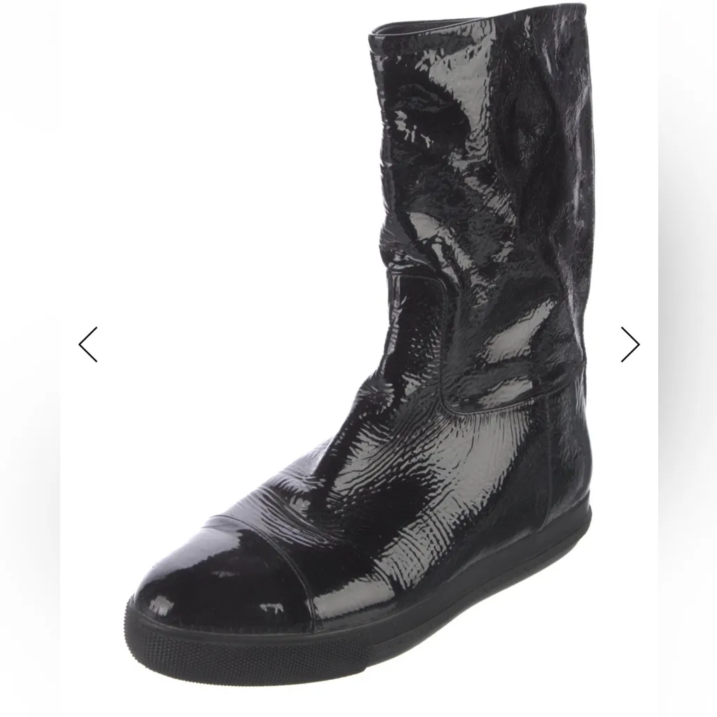 Miu Miu Shiny Black patent calf leather boots size 39.5 - Image 15