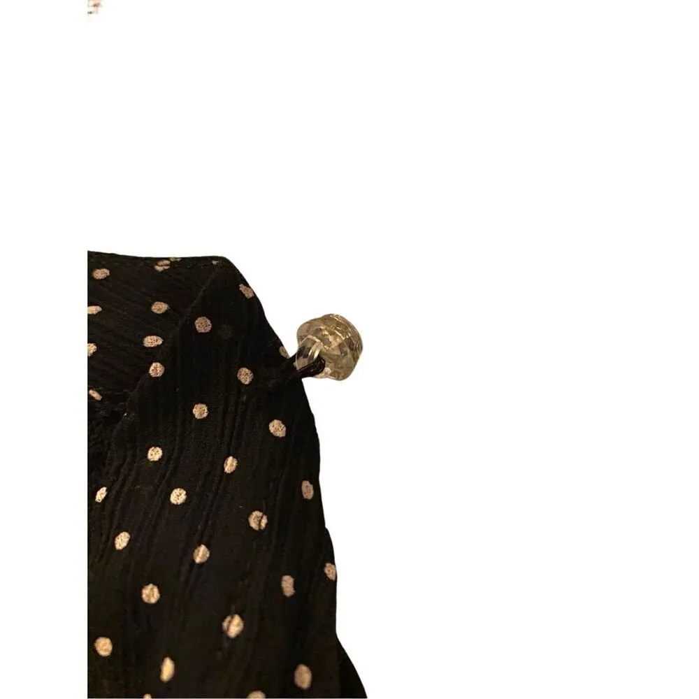 Fang Polka Dot Blouse Juniors Medium Formal Career Office Workwear Work School Black Size undefined - Image 7