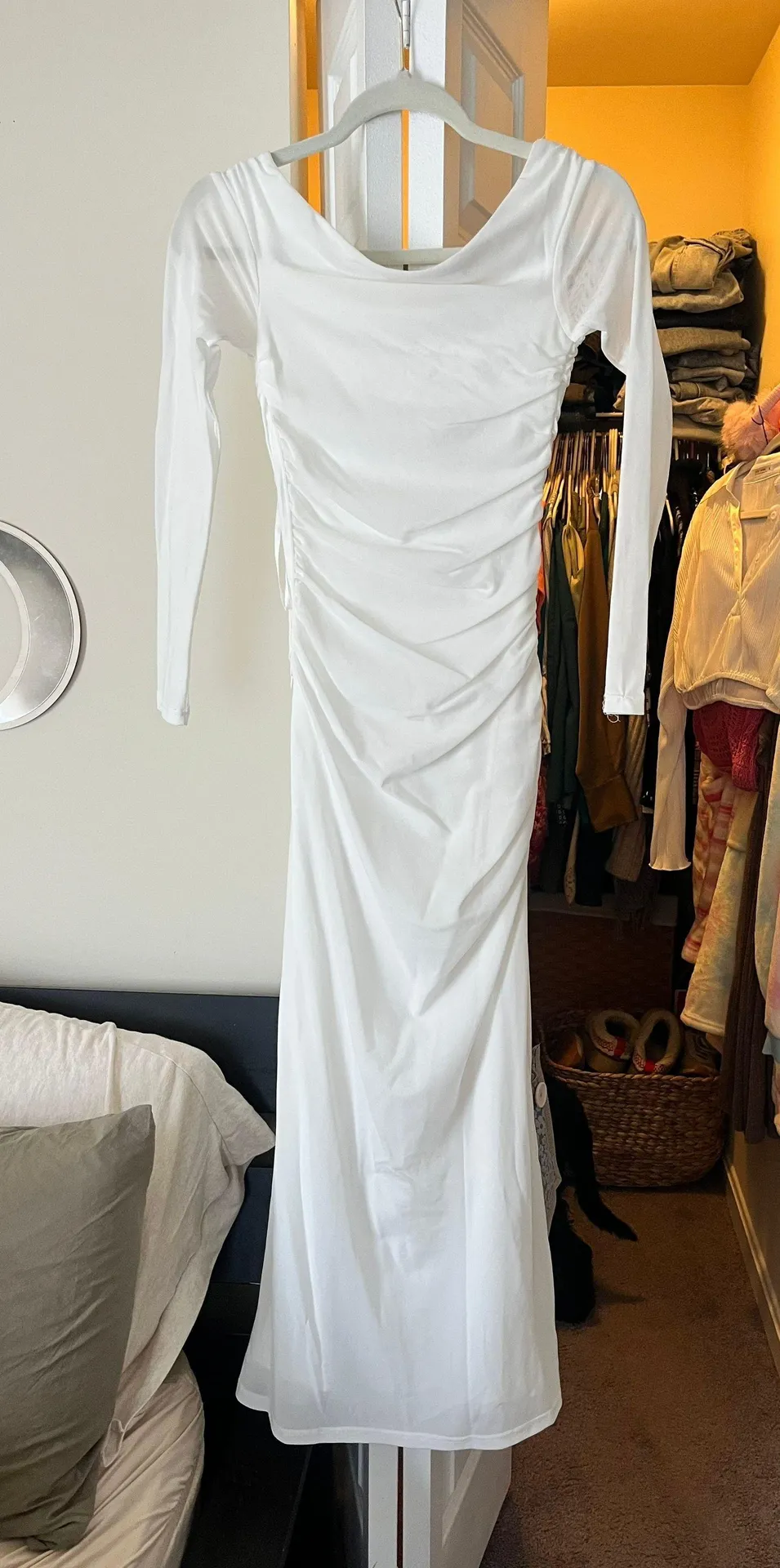 White Long Sleeve Dress - Image 8