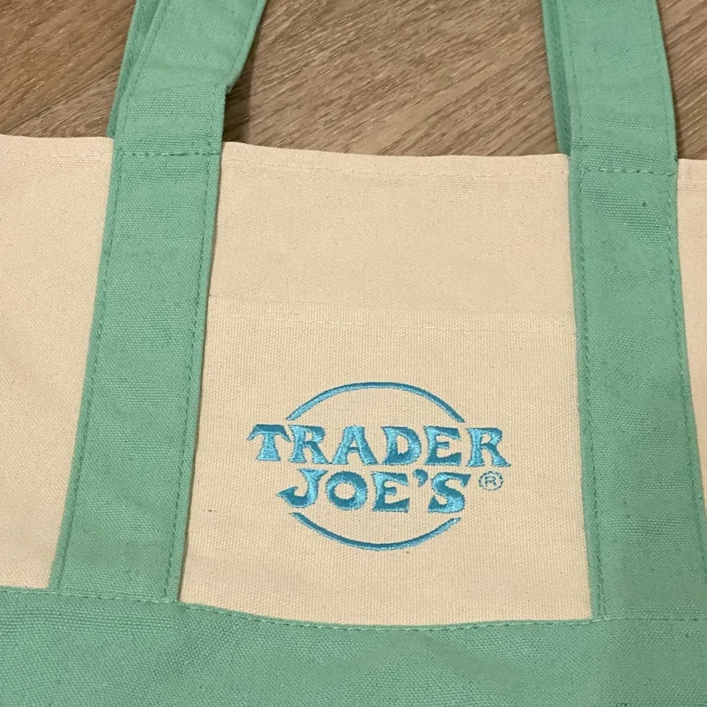 Trader Joe’s Viral Mini Pastel Green Canvas Tote New Without Tag - Image 4