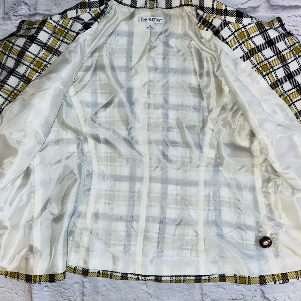 PENDLETON Plaid Tweed Blazer sz 16 - Image 6