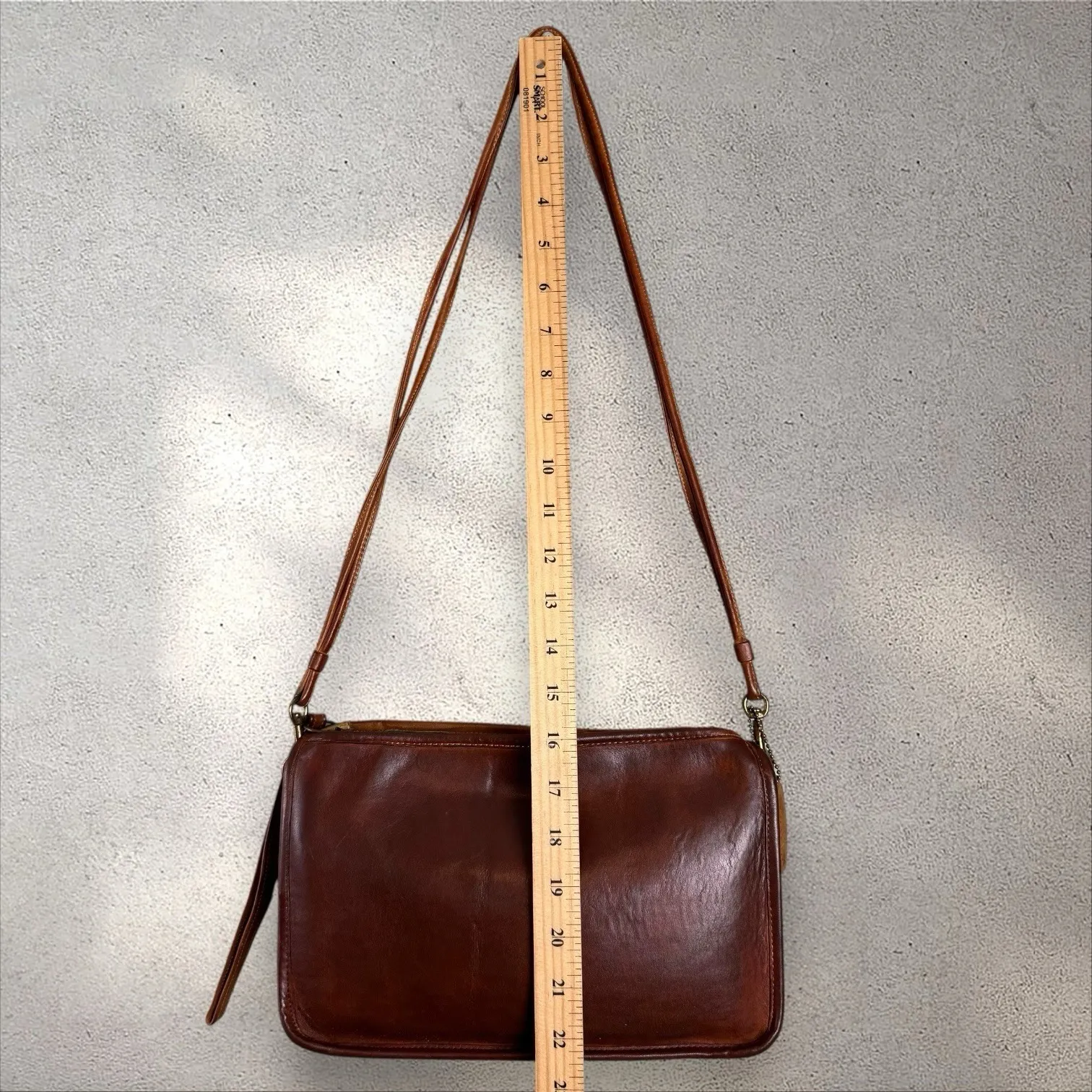 Vtg Coach NYC 5140 Standard Clutch‎ Wristlet Shoulder Bag Pre-1994 British Tan - Image 5