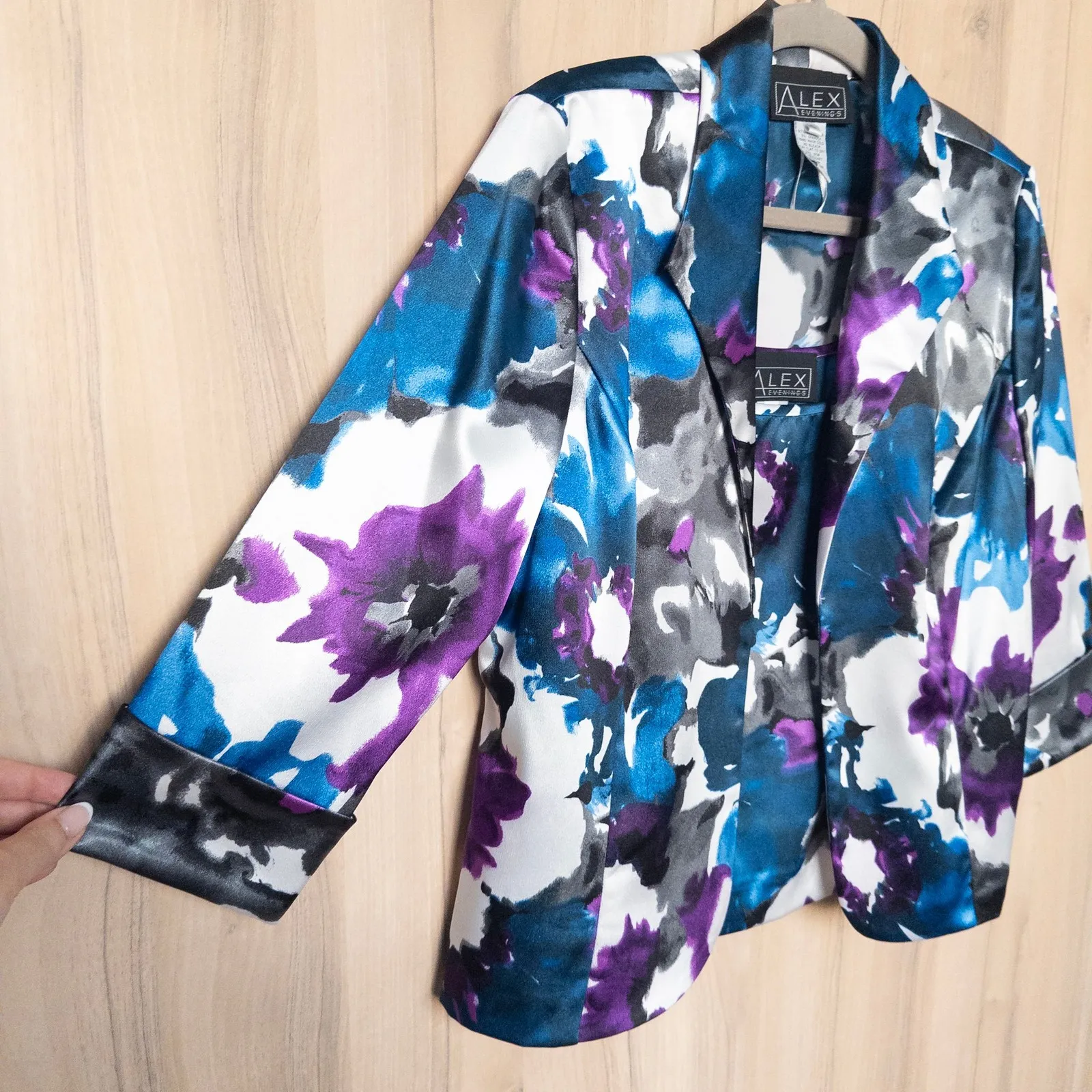 VTG Alex Evenings Womens Jacket Tank Set Sz L Floral Evening Chic Glam - Image 6