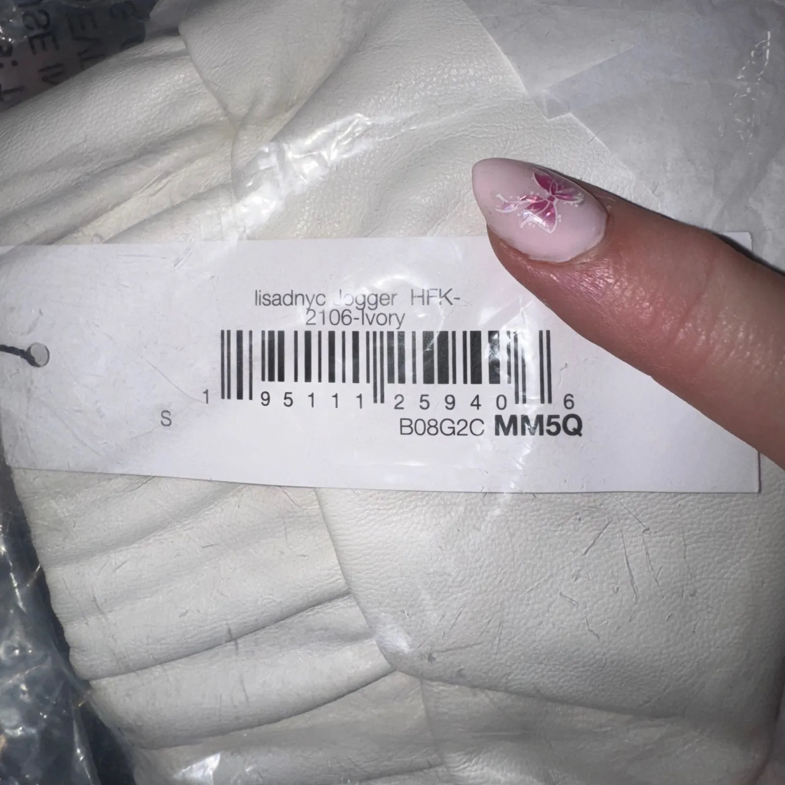 The Drop lisadnyc Jogger HFK2106 Ivory Faux Leather Elastic Waist Pants Size S - Image 9