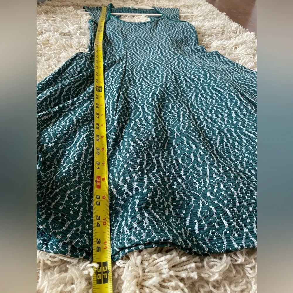 Silence + Noise Teal Textured Knit Mini Dress Sleeveless Cutout St Patrick’s Day - Image 5