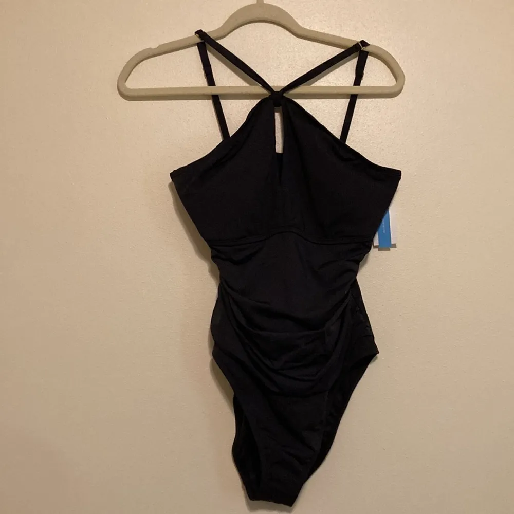 NWT Size 12 Urban Goddess High Neck One Piece Swimsuit Bleu Rod Beattie Von Maur - Image 3