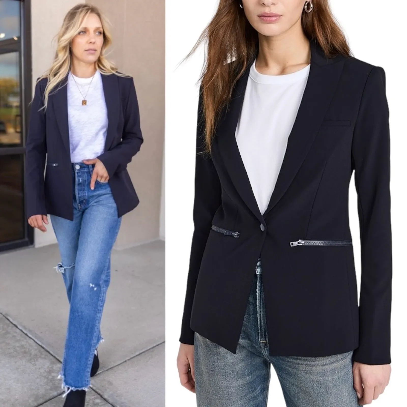 Veronica Beard Navy Blue Scuba Dickey Jacket Blazer Size 2 - Image 14