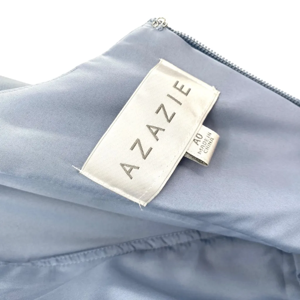 Azazie Keyla Twilight A-Line V-Neck Pleated Chiffon Dress Bridesmaid - Image 6