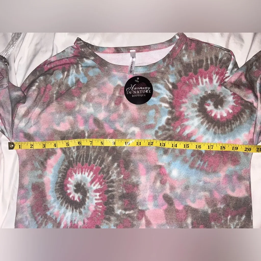 Harmony In Nature Soft Long Sleeve Tie Dye Top Pink - Image 4