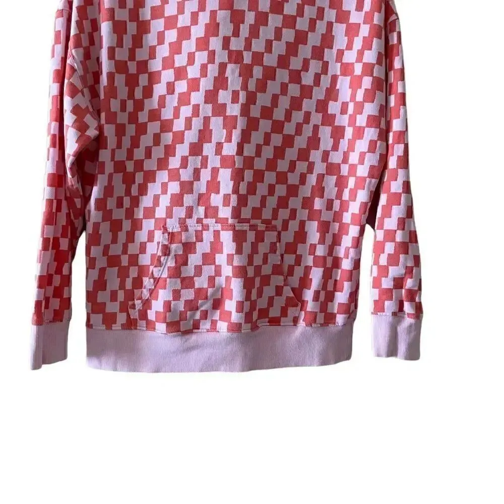 BP Checkered Hoodie Pullover Sweatshirt 100% ORGANIC COTTON SZ XS #1425 - Image 4