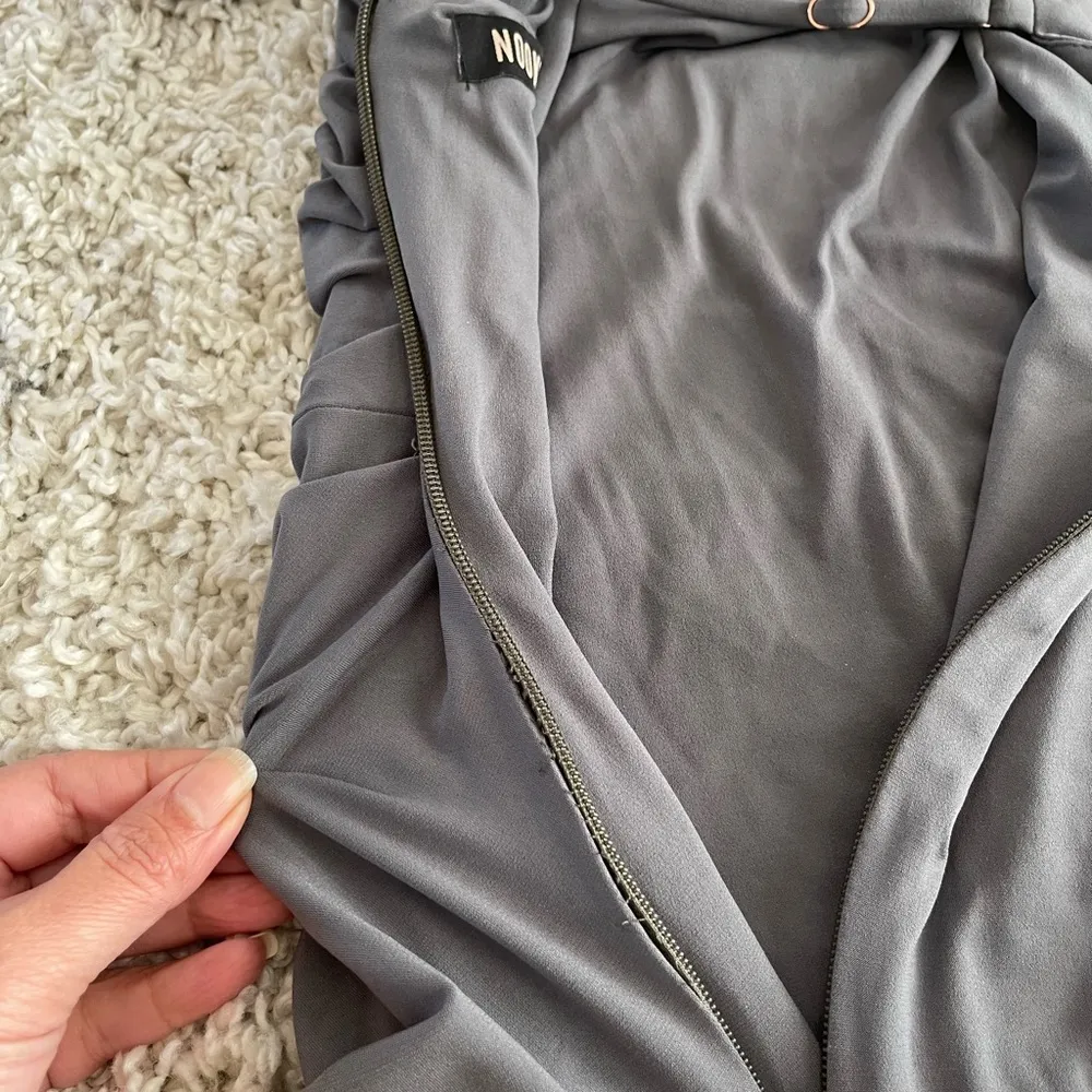 Aria One Shoulder Gown in Khaki - Image 8