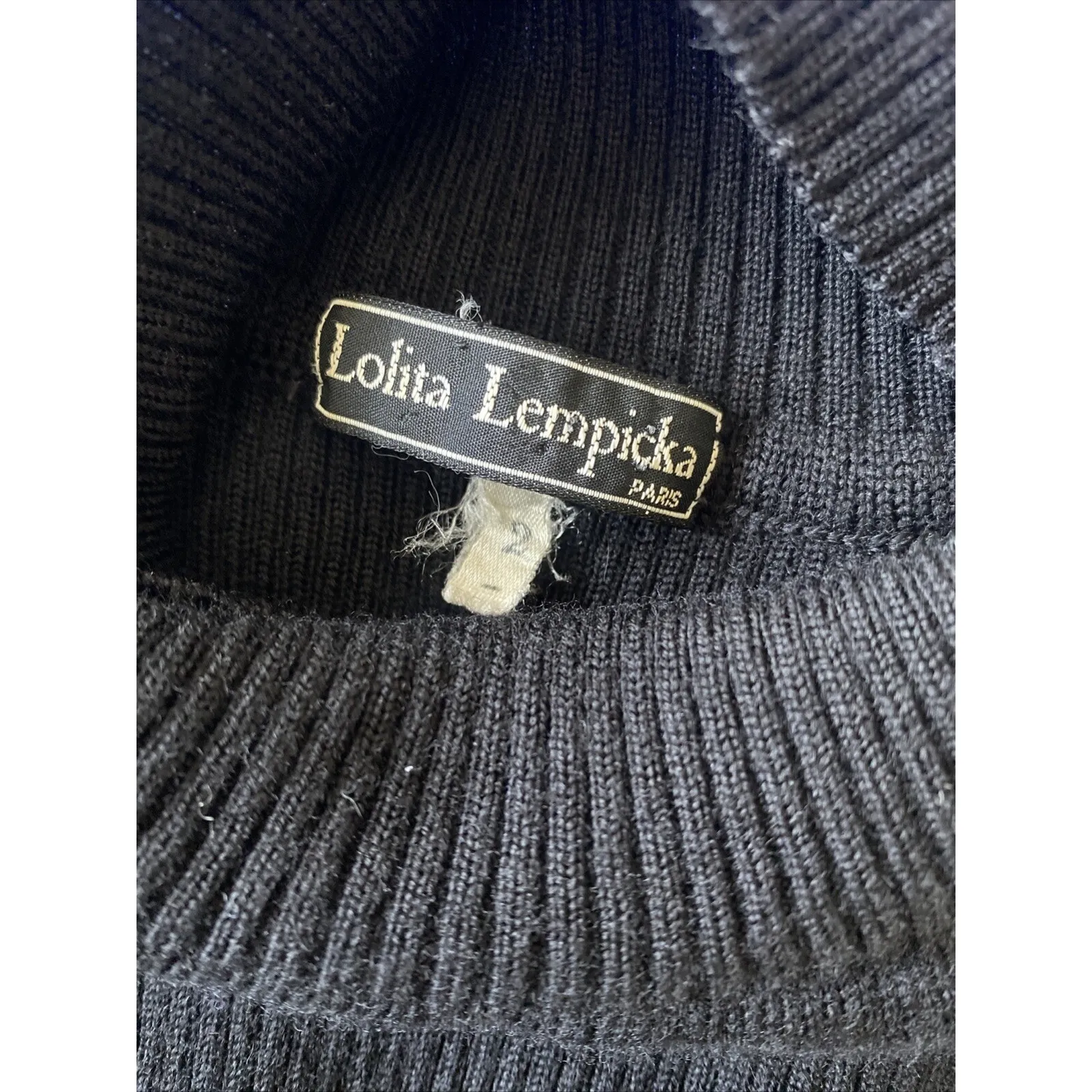Lolita Lempicka Paris Womens‎ 2 Black High Neck Ribbed Long Sleeve Sweater Dress - Image 4