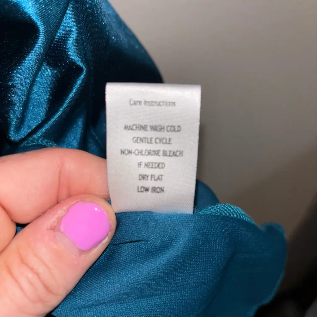 HOMECOMING DRESS Honey and Rosie Teal Satin Mini Size S - Image 8