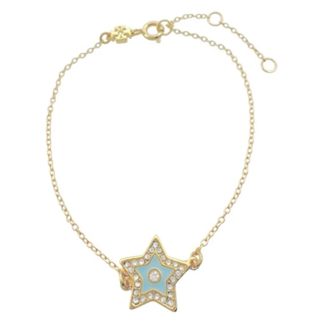 New Auth. Tory Burch KIRA STAR CHAIN BRACELET in Gold - Image 2