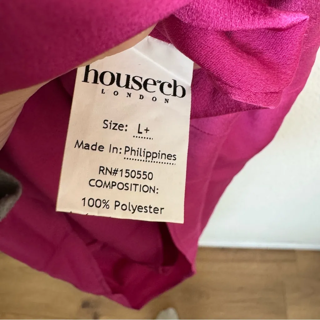 House of CB 'Teia' Hot Pink‎ Draped Corset Midi Dress NWOT Size L+ - Image 8