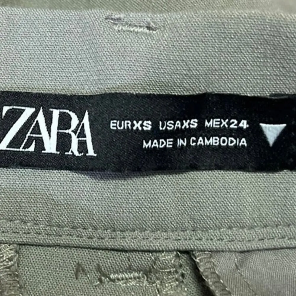 Zara Gray High Waisted Pleated Wide Leg Loose Fit Trouser Dress Pants Size XS - Image 4