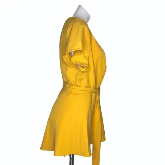 LANE BRYANT Lena Top Round Neckline Butterscotch Self Tie Belt Plus Size 16 - Image 2