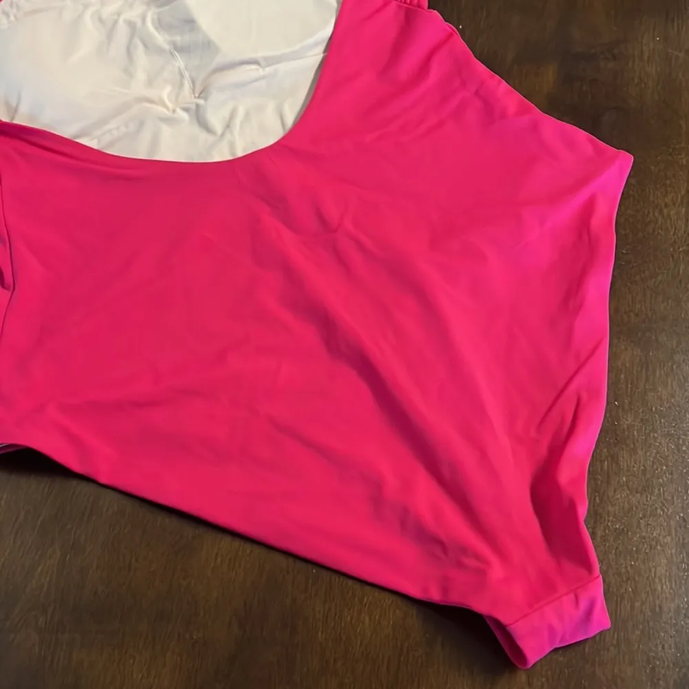 Chelsea28 Pink Scalloped One Piece Swimsuit Swim Halter XL - Image 8