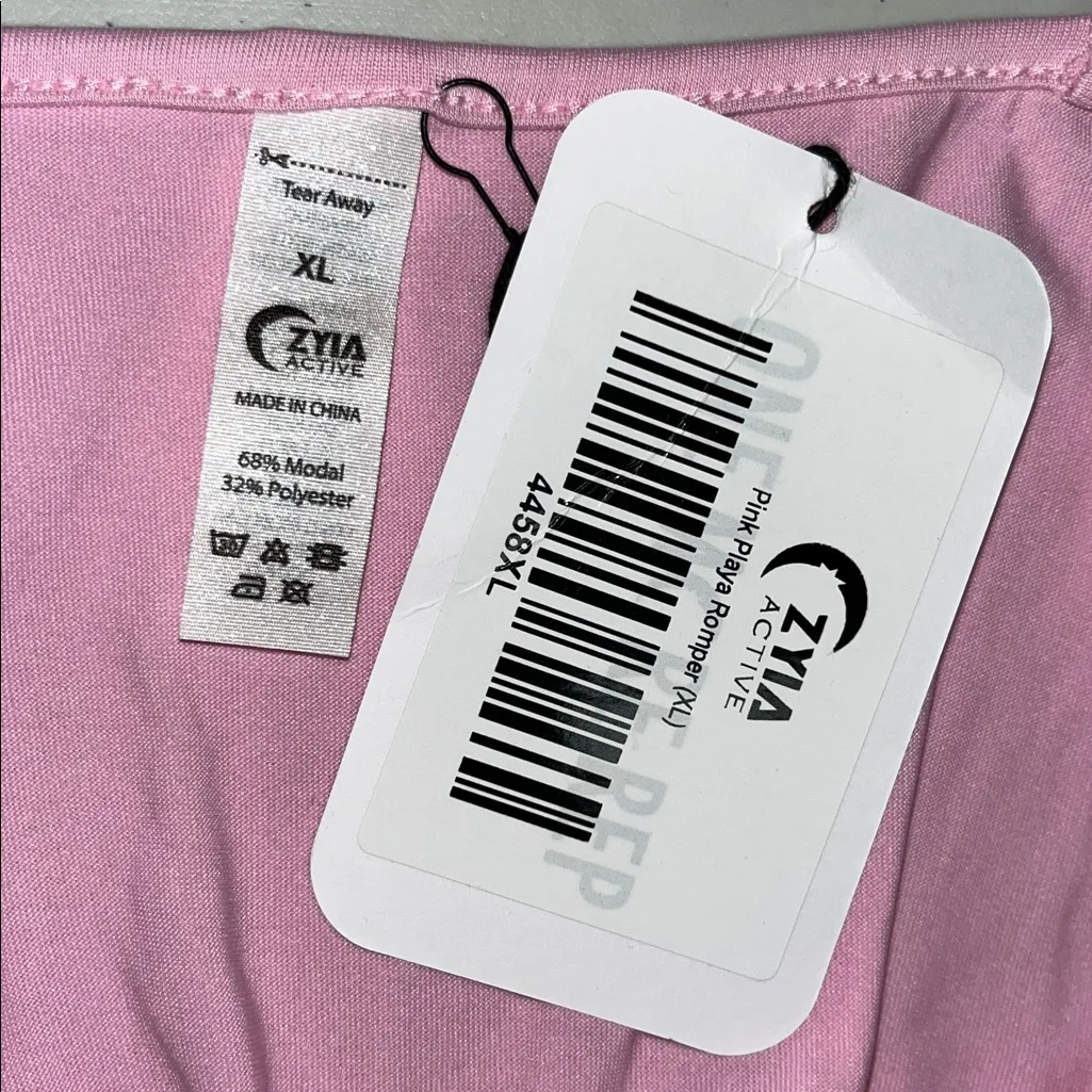 ZYIA Active NWT Size XL Pink One Piece Playa Shorts Romper - Image 4