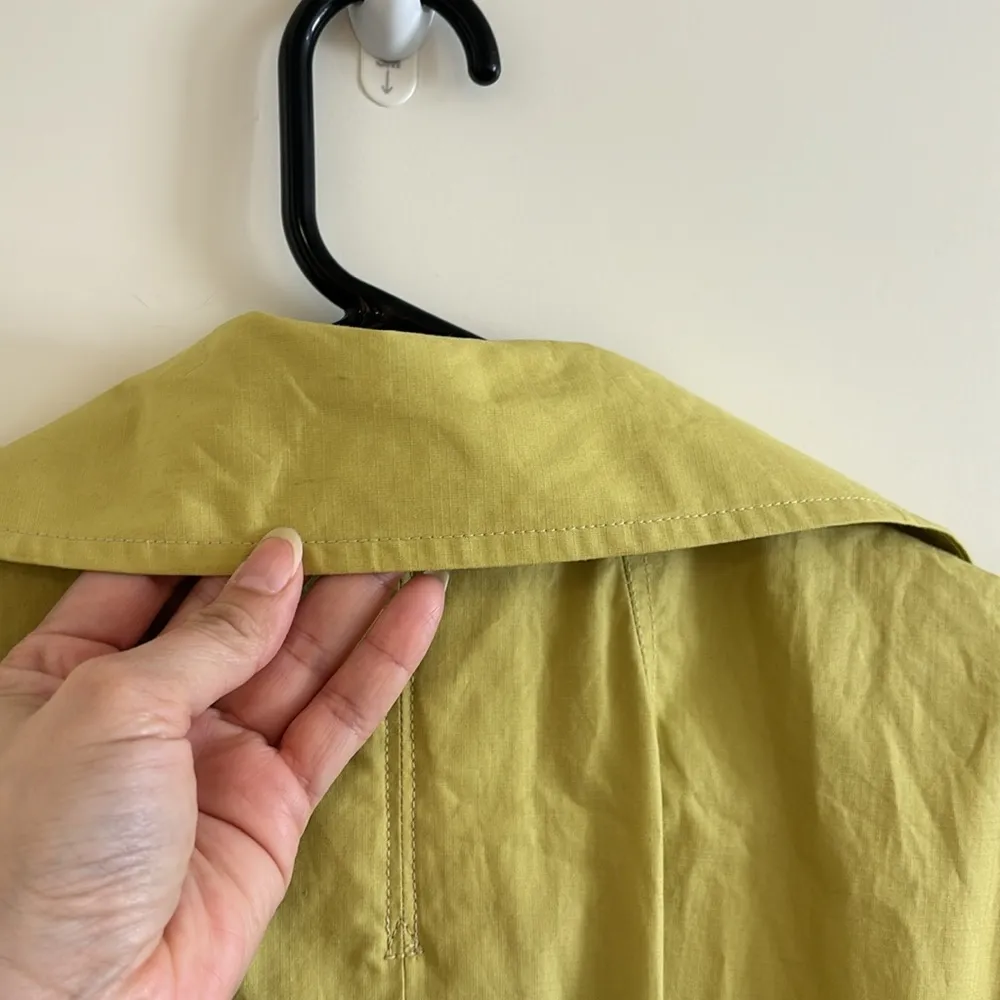 CAbi Safari Trench Coat Double Breasted Dress with Belt Color Chartreuse Size S - Image 10