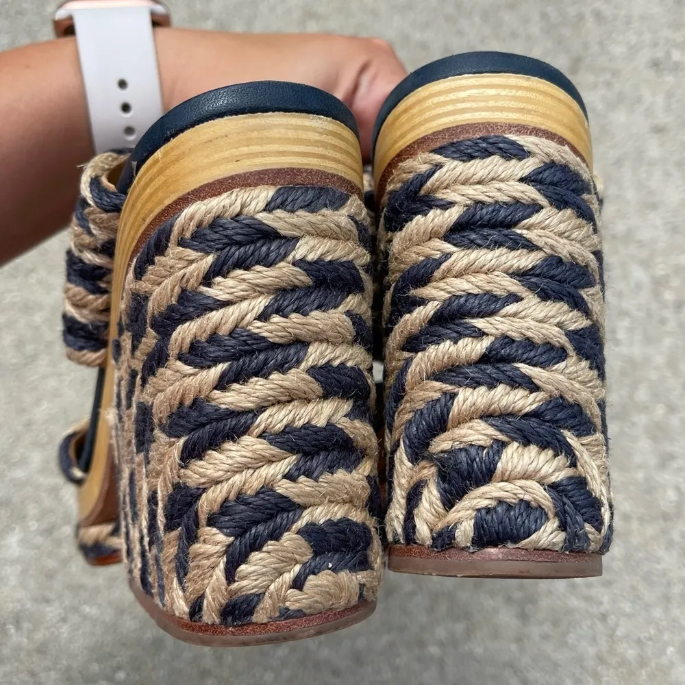 Tory Burch Lola Wedge Jute Slides Navy size 5 - Image 6