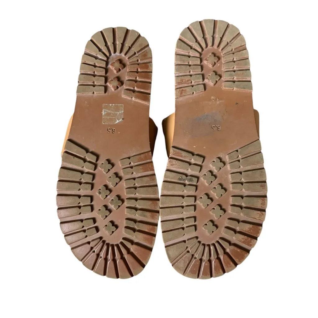 Madewell The Charley double strap slide sandals flats desert camel women's 6.5 - Image 9