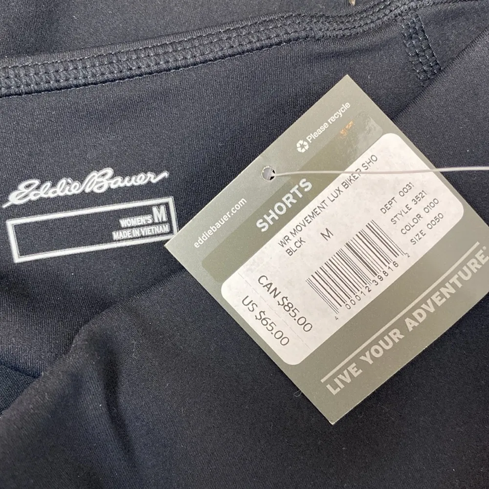 Eddie Bauer Black Movement Lux Bicycle Shorts 3521 NEW M - Image 6